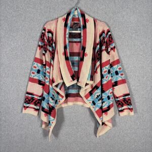 Anthropologie Cardigan Sweater Small Wrap Drape Aztec Southwest Tribal Boho